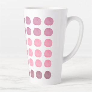Tasse Latte Aquarelle rose Plum mignonne Bonne Art Pois
