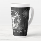 Tasse Latte Aquarelle rustique renne blanc (Angle droit)