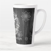 Tasse Latte Aquarelle rustique renne blanc (Droite)