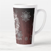 Tasse Latte Aquarelle rustique renne blanc | Red (Droite)