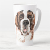 Tasse Latte Aquarelle Saint Bernard (Angle droit)