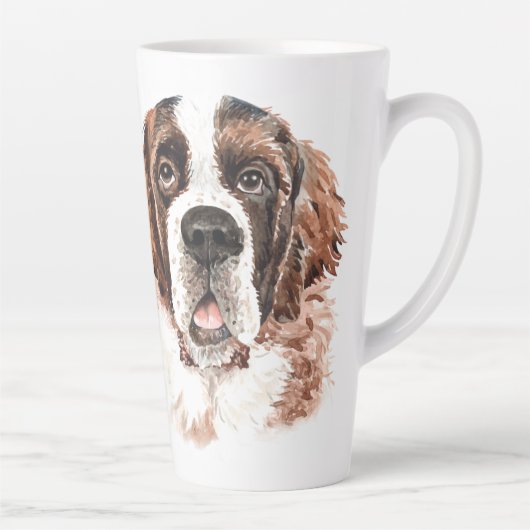 Tasse Latte Aquarelle Saint Bernard (Droite)