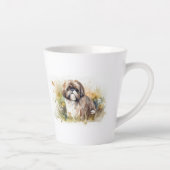 Tasse Latte Aquarelle Shih Tzu (Droite)