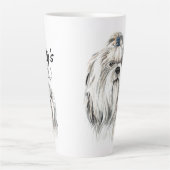 Tasse Latte Aquarelle Shih Tzu (Devant)