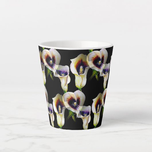 Tasse Latte Aquarelle Sublime Arum Calla Lilies (Devant)