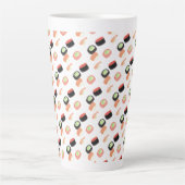 Tasse Latte Aquarelle Sushi Rolls Saumon de concombre (Devant)