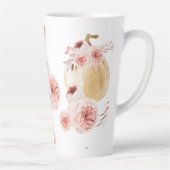 Tasse Latte Aquarelle tendance Citrouille et fleurs | Automne (Droite)