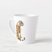 Tasse Latte Aquarelle Tiger assis (Angle gauche)