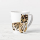 Tasse Latte Aquarelle Tiger Repose (Angle droit)