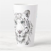Tasse Latte Aquarelle Tigre originale Zodiac chinois initial L (Devant)