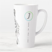 Tasse Latte Aquarelle Tigre originale Zodiac chinois initial L (Droite)