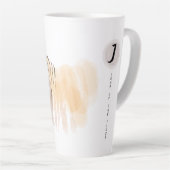 Tasse Latte Aquarelle Tigre originale Zodiac chinois initial L (Angle droit)