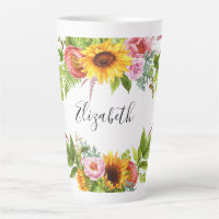 Aquarelle Tournesol Nom floral Grand