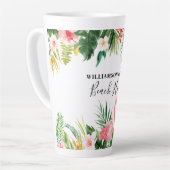 Tasse Latte Aquarelle Tropical Floral Beach House Grand (Angle gauche)