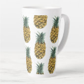 Tasse Latte Aquarelle tropicale ananas Motif sans couture (Angle droit)