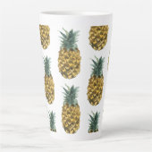 Tasse Latte Aquarelle tropicale ananas Motif sans couture (Devant)