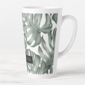 Tasse Latte Aquarelle tropicale Oasis moderne Feuille Motif (Droite)