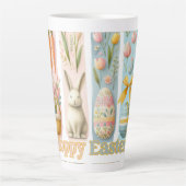Tasse Latte Aquarelle Verte Cute Four Brash Hoppy Pâques (Devant)
