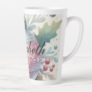 Tasse Latte Aquarelle vintage Pastel Ornements de Noël