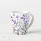 Tasse Latte Aquarelle violet Fleur sauvage Meadow (Angle droit)