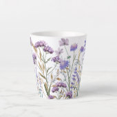 Tasse Latte Aquarelle violet Fleur sauvage Meadow (Devant)