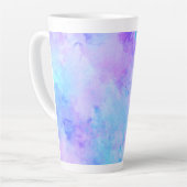 Tasse Latte Aquarelle violette et turquoise (Angle gauche)