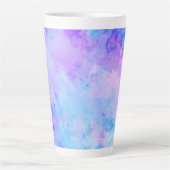 Tasse Latte Aquarelle violette et turquoise (Devant)