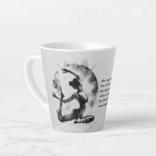 Tasse Latte Aquarelle Yoga Reiki Pose King Pigeon à une jambe