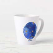 Tasse Latte Aquarius Aquarelle Nuit Ciel Constellation Zodiac (Angle droit)