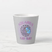 Tasse Latte Aquarius, signe zodiaque (Devant)