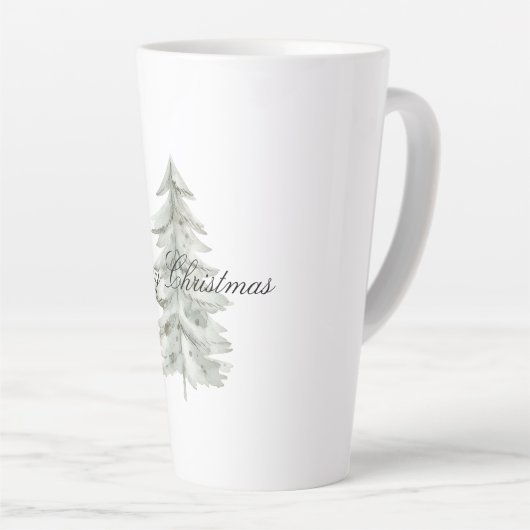 Tasse Latte Arbre blanc de Noël (Angle droit)