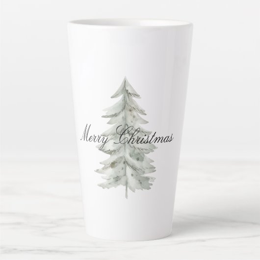 Tasse Latte Arbre blanc de Noël (Devant)