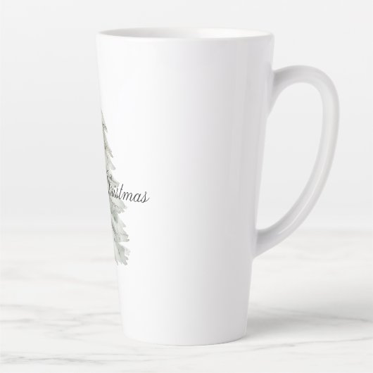 Tasse Latte Arbre blanc de Noël (Droite)