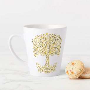 Tasse Latte Arbre Celtique Jaune