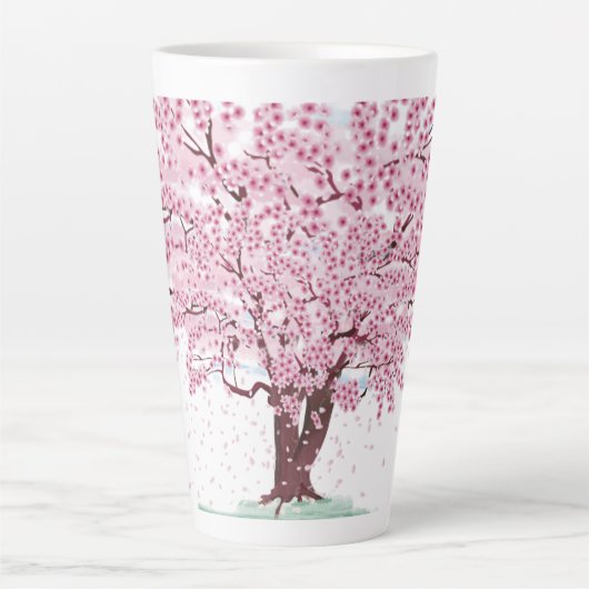 Tasse Latte Arbre cerise en fleurs (Devant)