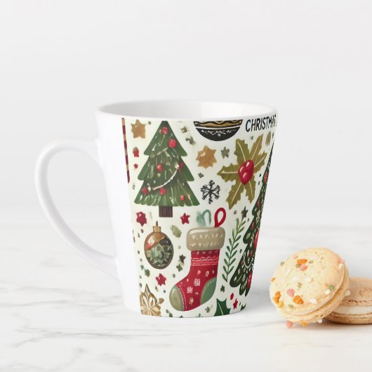 Tasse Latte Arbre de Noël (En situation)