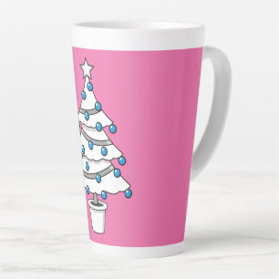 Tasse Latte Arbre de Noël blanc
