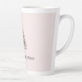 Tasse Latte Arbre de Noël blanc rose pâle (Droite)