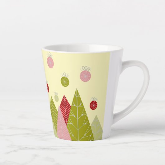 Tasse Latte Arbre de Noël coloré (Droite)