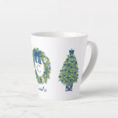 Tasse Latte Arbre de Noël de la Chinoiserie et couronne (Angle droit)