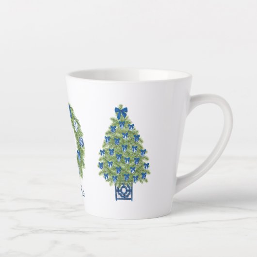 Tasse Latte Arbre de Noël de la Chinoiserie et couronne (Droite)