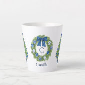 Tasse Latte Arbre de Noël de la Chinoiserie et couronne (Devant)