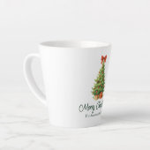 Tasse Latte Arbre de Noël élégant avec Bow rouge et présents - (Angle gauche)