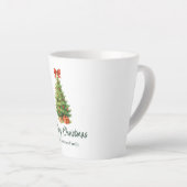 Tasse Latte Arbre de Noël élégant avec Bow rouge et présents - (Angle droit)