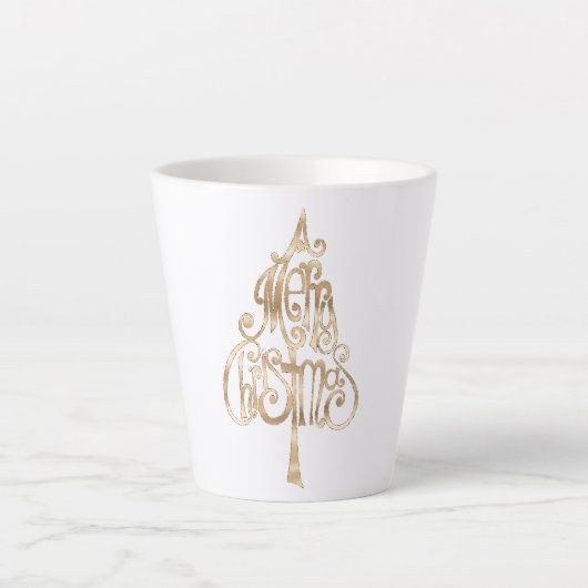 Tasse Latte Arbre de Noël Gold (Devant)