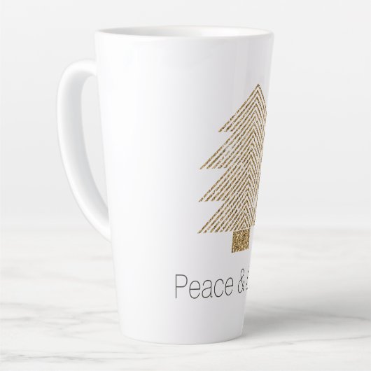 Tasse Latte Arbre de Noël Gold Glitzy Parties scintillant (Angle gauche)