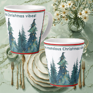 Tasse Latte Arbre de Noël Minimal Incroyable Vibes de Noël Mod