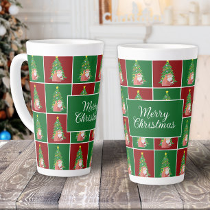 Tasse Latte Arbre de Noël   PÈRE NOËL   personnalisable rouge-