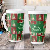 Tasse Latte Arbre de Noël | PÈRE NOËL | personnalisable rouge-