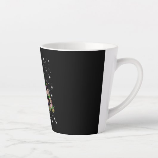 Tasse Latte Arbre De Noël Pitbull Couvert D'Une Lampe De Feu (Droite)